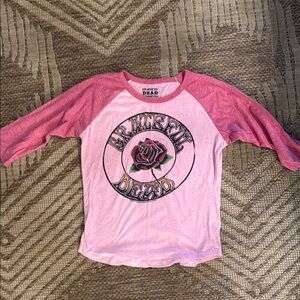 Grateful Dead Pink Raglan Shirt - gently loved, lots of life left.